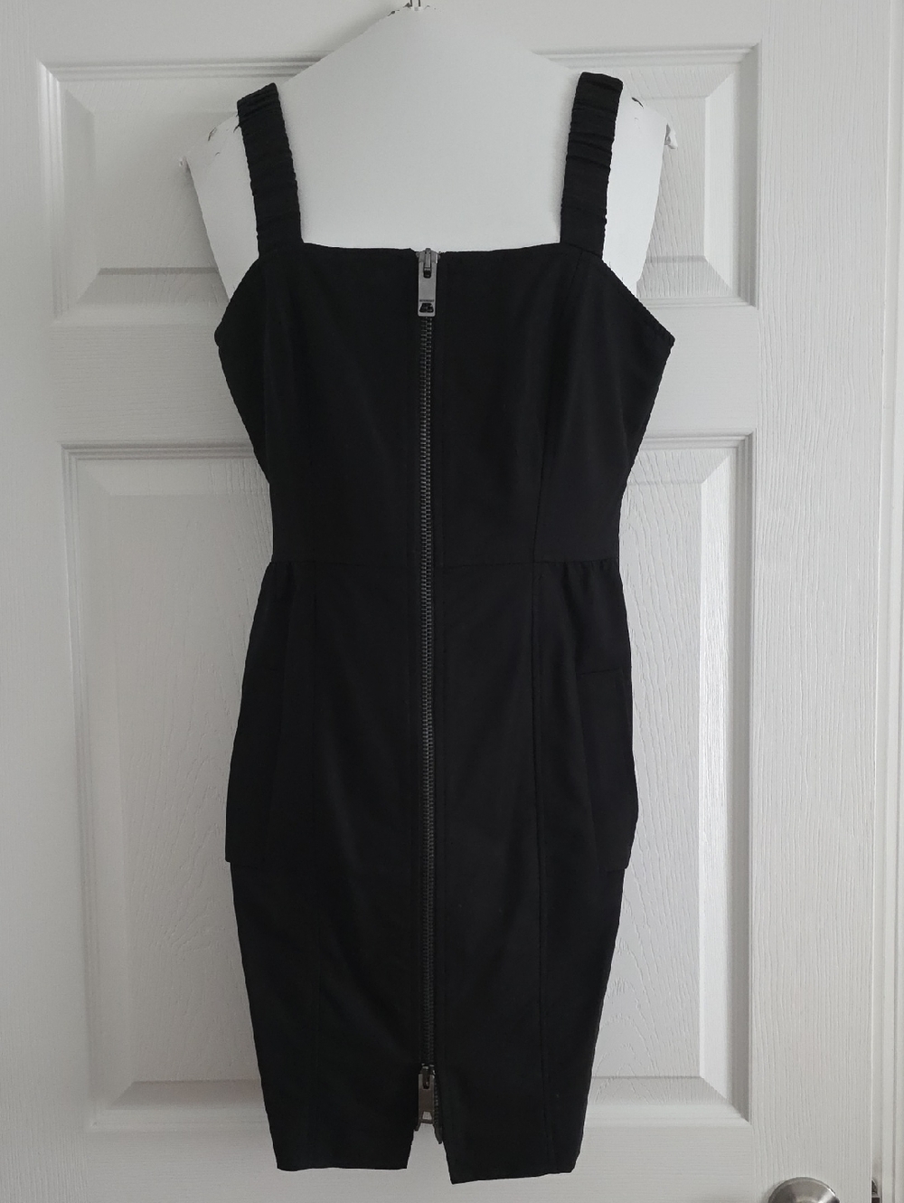 Burberry Black Sleeveless Zip-Front Mini Dress